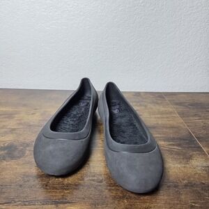 Crocs Alice Work Flats Womens 9 Black Fleece Lined Slip Resistant Comfort Shoes‎